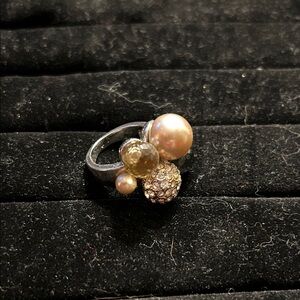 New York & Co Silver and Gold Bauble Cluster Ring | Size 7